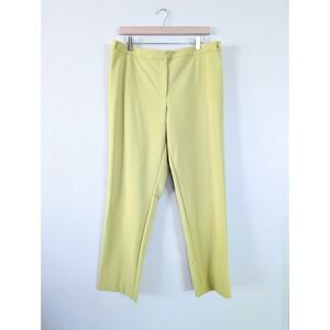 Calvin Klein Light Green Straight Leg Chartreuse Pants Sz 14 Career Professional